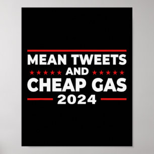 Affiche Tweets Et Gaz Bon Marché Drôle Donald Trump 2024 E