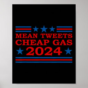 Affiche Tweets Gaz bon marché 2024 Élections pro-Trump amu