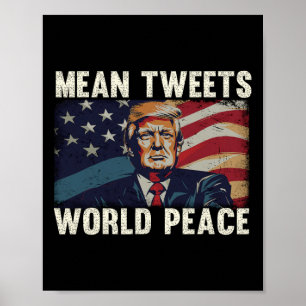 Affiche Tweets Paix Mondiale Donald Trump Patriotique