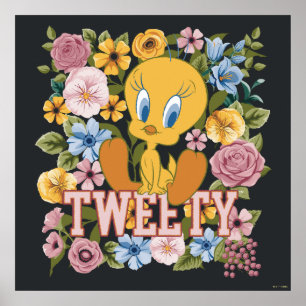 Affiche TWEETY™ Broderie Florale Graphique