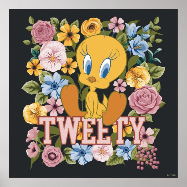 Affiche TWEETY™ Floral Embroidery Graphic (Devant)