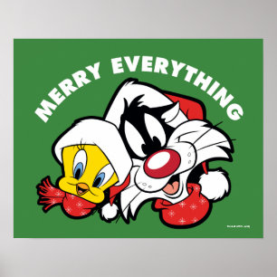 Affiche TWEETY™ & SYLVESTER™ "Joyeux tout"