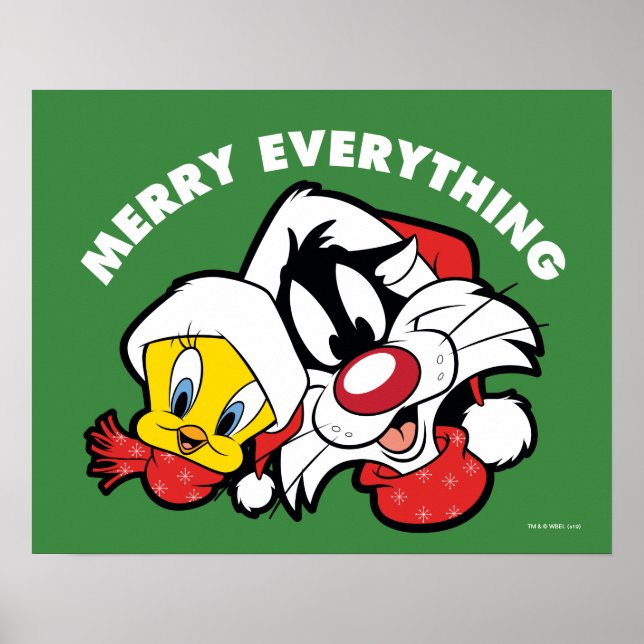 Affiche TWEETY™ & SYLVESTER™ "Joyeux tout" (Devant)