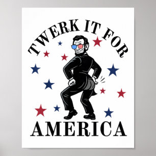Affiche Twerk It For America Drôle d'humour patriotique ad