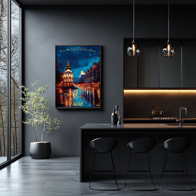 Affiche Twilight Dreams de Madrid - Paysage urbain à Dusk (Créateur téléchargé)