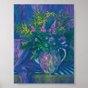 Affiche Twilight & Goldenrod Peinture pastel Fleur sauvage