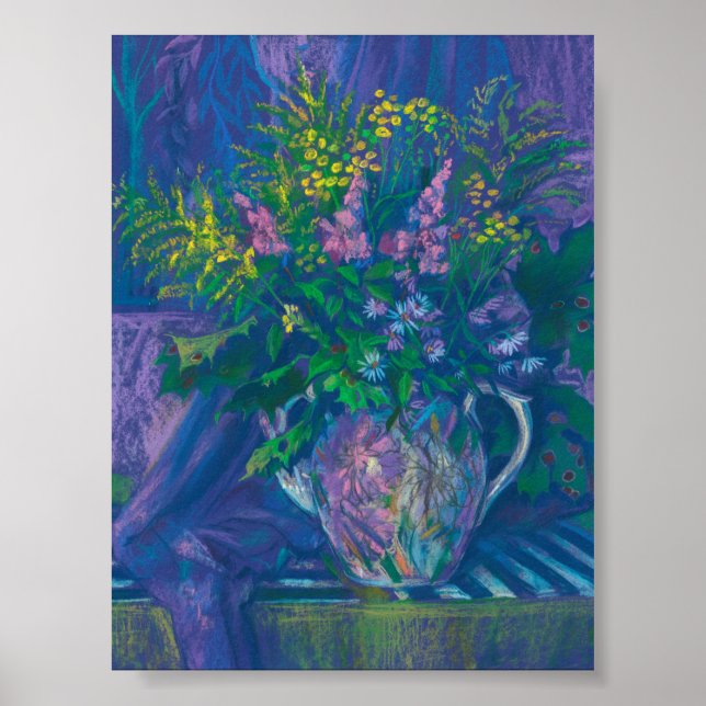 Affiche Twilight & Goldenrod Peinture pastel Fleur sauvage (Devant)