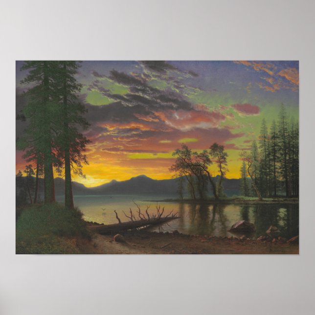 Affiche Twilight, lac Tahoe, vers 1870 (huile sur toile) (Devant)
