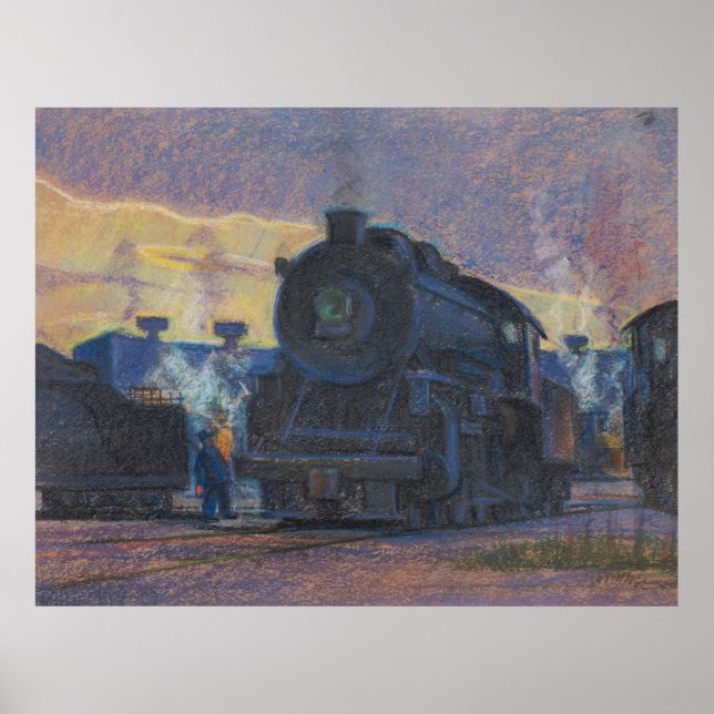 Affiche Twilight of Steam - Kulhanek Train Art (1952) (Devant)