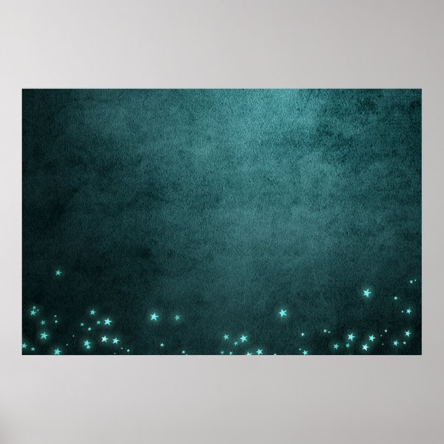 Affiche Twilight Turquoise | Etoiles de lumière vertes pro (Devant)