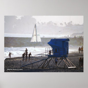Affiche Twin Bridges Lifeguard House & Sailboat II