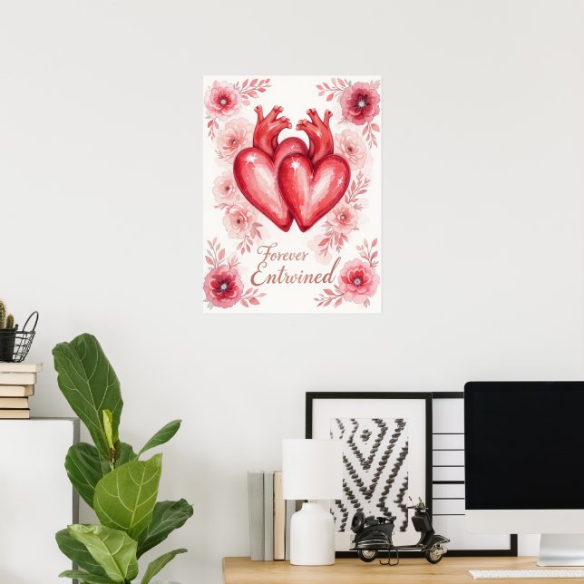 Affiche Twin Hearts Forever Enchantée Floral (Bureau à domicile)