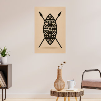Affiche "Twin Spears | Traditional African Weapon Wall Art