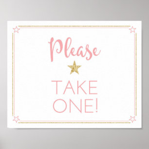 Affiche Twinkle Baby shower Twinkle prendre un signe