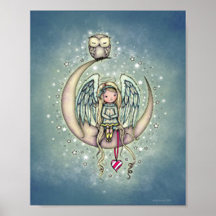 Affiche Twinkle Little Angel et hibou illustration artisti