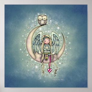 Affiche Twinkle Little Angel et hibou illustration d'art
