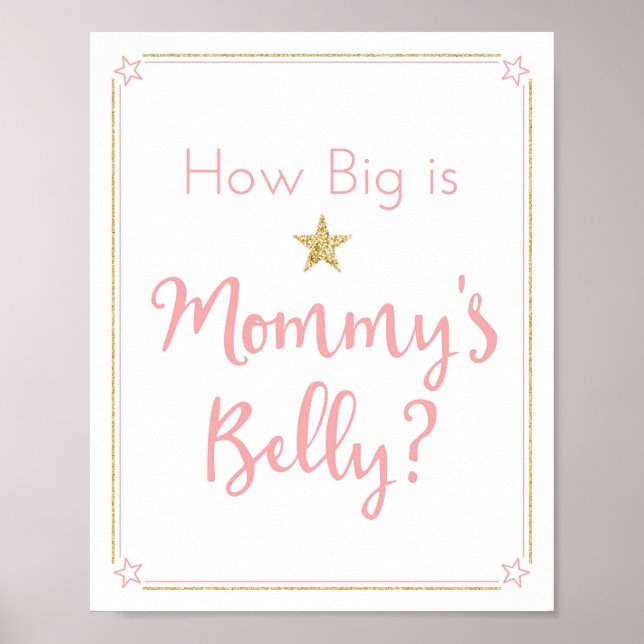 Affiche Twinkle Little Star Baby shower Belly Jeu (Devant)