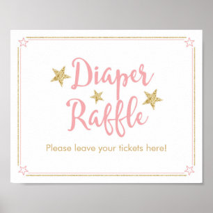 Affiche Twinkle Little Star Baby shower RaffleSign
