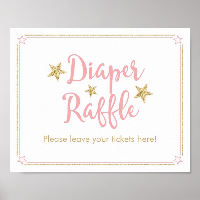 Affiche Twinkle Little Star Baby shower RaffleSign (Devant)