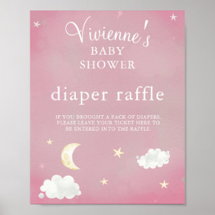 Affiche Twinkle Star Blush Baby shower rose
