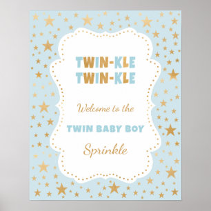 Affiche Twinkle Twin garçon bébé sprinke signe de bienvenu