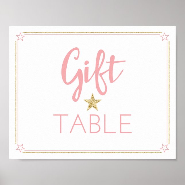 Affiche Twinkle Twinkle Little Baby Shower Gift Table sign (Devant)