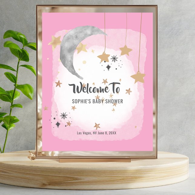Affiche Twinkle Twinkle Little Star Bienvenue Splash Rose (Créateur téléchargé)