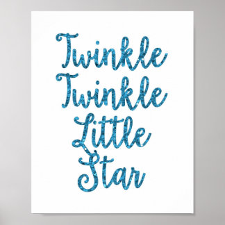 Affiche Twinkle Twinkle Little Star Parties scintillant bl