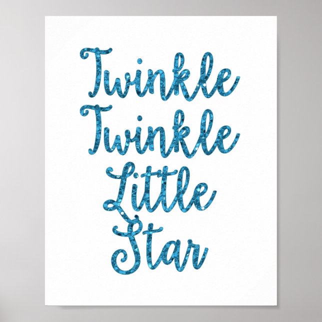 Affiche Twinkle Twinkle Little Star Parties scintillant bl (Devant)