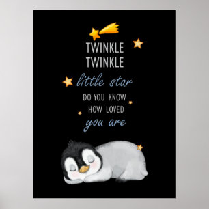 Affiche Twinkle, Twinkle Little Star Super mignon Penguin
