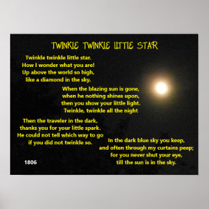 Affiche TWINKLE TWINKLE PETITE ÉTOILE poème
