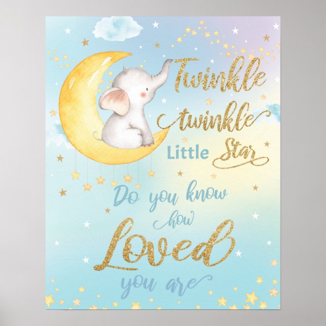 Affiche Twinkle Whimsical Twinkle Little Star Nursery Wall (Devant)