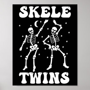 Affiche Twins Halloween jumeaux Skeletwins Dansant Drôle
