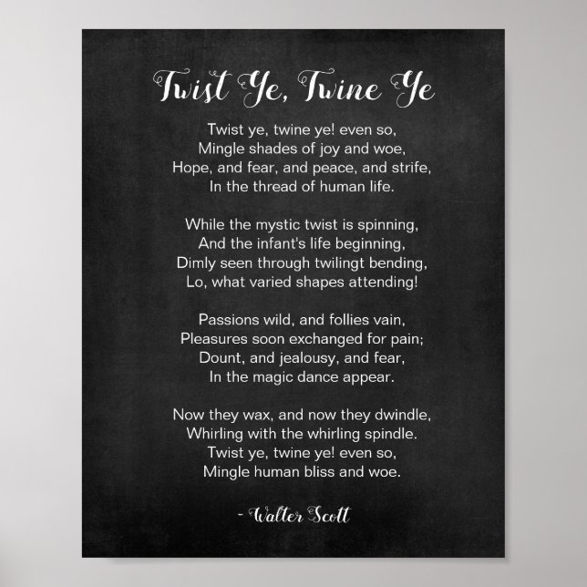 Affiche Twist Ye Twine Ye Noir et blanc (Devant)