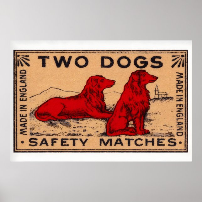 Affiche Two Dogs - Matchbox Print - Sweden Wall Art (Devant)