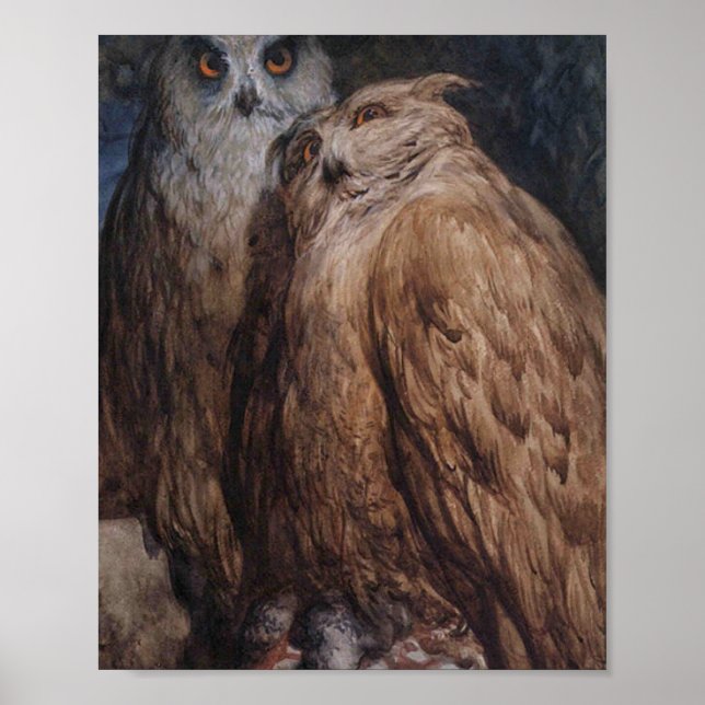Affiche Two Owls By Gustave Dore (Devant)