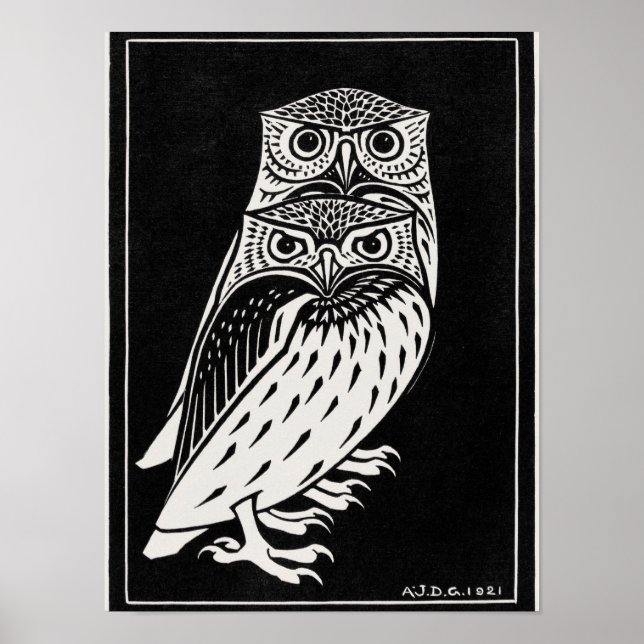 Affiche Two Owls by Julie de Graag, (Devant)