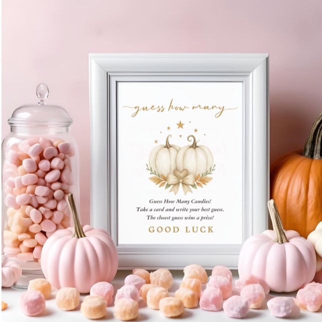 Affiche Two Sweet Pumpkins Twin Baby Shower Guess How Many (Créateur téléchargé)