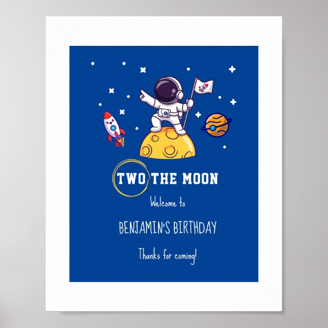 Affiche Two The Moon second birthday kids Party (Devant)