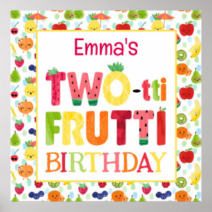 Affiche TWO-tti Frutti Cuties 2e fête d'anniversaire