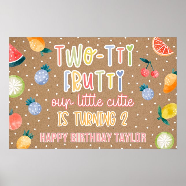 Affiche Two-tti Frutti Deuxième Anniversaire Papier Kraft (Devant)