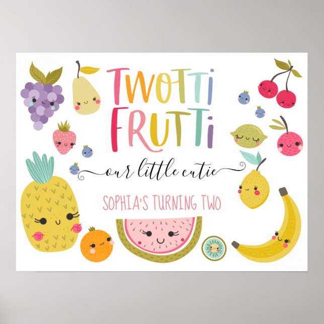 Affiche Twotti Frutti fête du deuxième anniversaire (Devant)