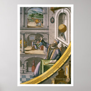 Affiche Tycho Brahe (1546-1601) aged 40, amongst his astro