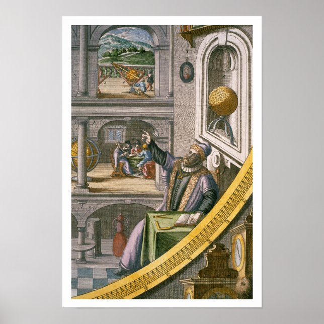 Affiche Tycho Brahe (1546-1601) aged 40, amongst his astro (Devant)