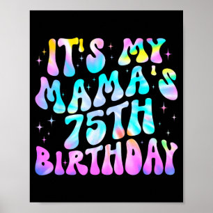 Affiche Tye-dye maman 75 ans joyeux 75 ans