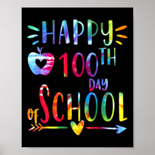 Affiche Tye Tie 100 Jours D'école 100e Jour D'école Thé