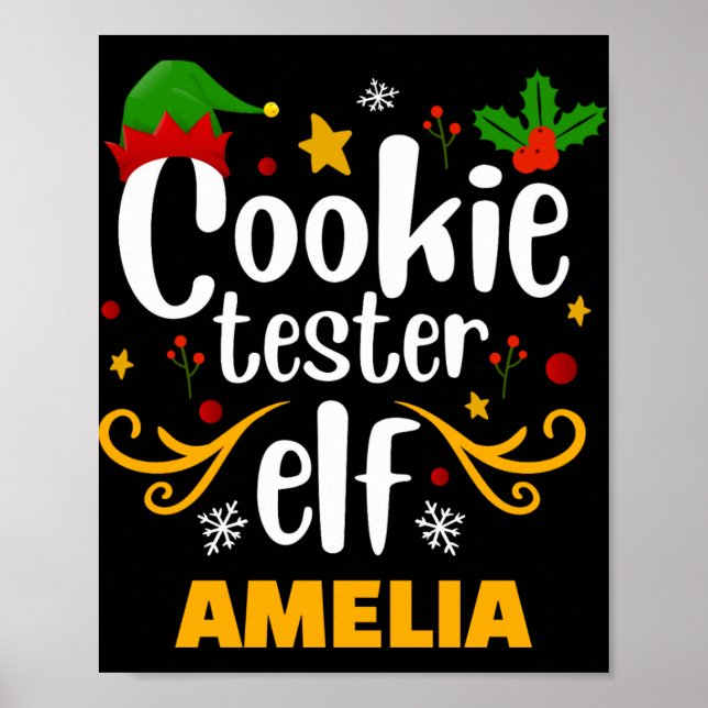 Affiche Tygraphy Cookie Tester Elf Family Matching T Shirt (Devant)