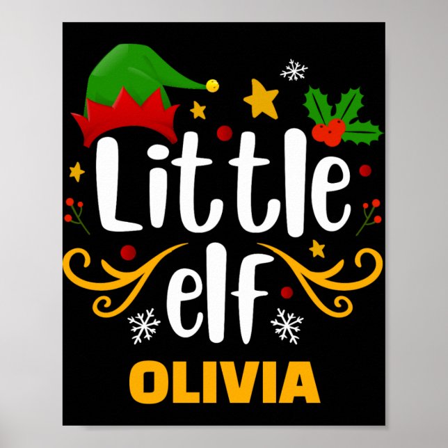 Affiche Tygraphy Little Elf Fun Family Matching T Shirt  (Devant)