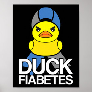 Affiche Type 1 Diabète Canard Fiabète T1d Sensibilisation
