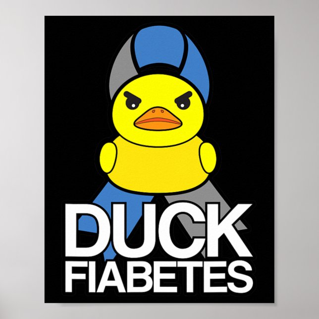 Affiche Type 1 Diabète Canard Fiabète T1d Sensibilisation (Devant)